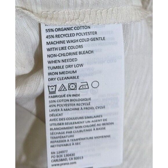 Prana Ocupas Popover Soft White Semi-Sheer Organic Cotton Blend Top Small - Picture 8 of 10
